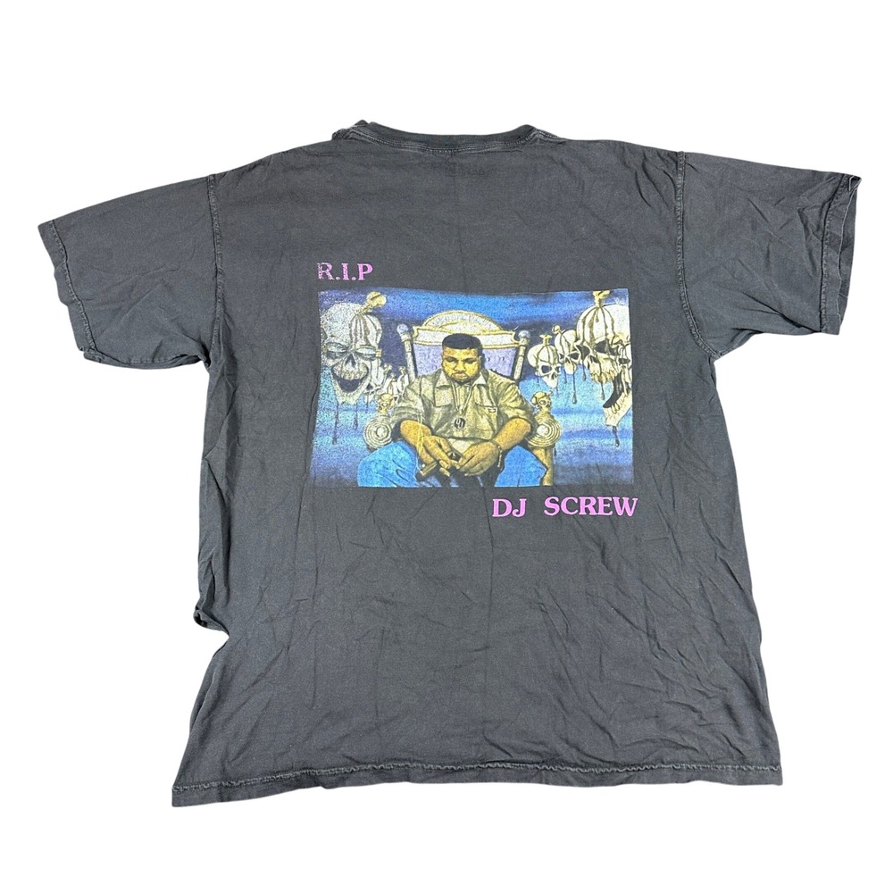 Astroworld DJ Screw T Shirt Mens XL Travis Scott RIP Black Hip-hop Distressed